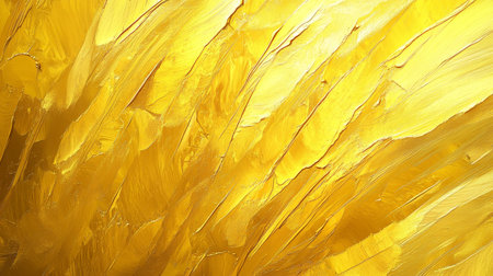 Abstract Background, Intense Yellow With Brushstrokes, Polished Gold, Flowing Lines, Digital Artの素材