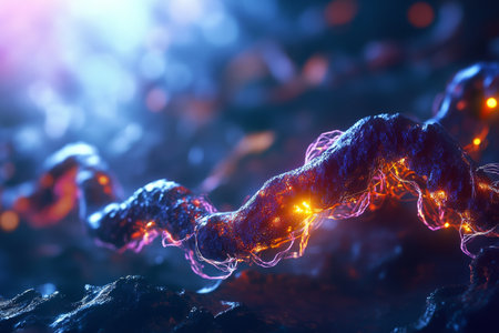 Neural Network, Futuristic Technology Connection With Glowing Nodes, Digital Communicationの素材