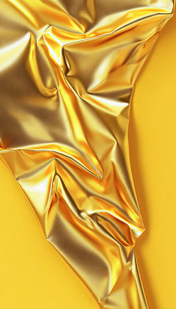 Abstract Background With Smooth Golden Waves On A Yellow Backdrop, Minimalist And Modern Designの素材