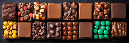 Sweet Symphony An Assortment of Fine Chocolate Delights - Fudge, Caramel, Nuts, and Moreの素材