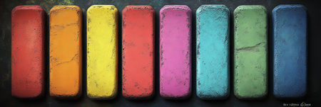 Colorful Cement Building Blocks Abstract Texture Pattern On Dark Background, Minimal Design Elementsの素材