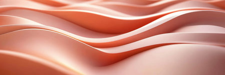 Pastel Peach Soft Wave Pattern, Elegant 3D Minimalist Monochromatic Colors Background Designの素材