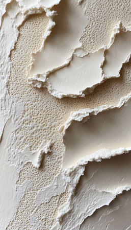 Warm Beige Textured Background with Delicate Handmade Paper Lace, Minimalist Aestheticの素材