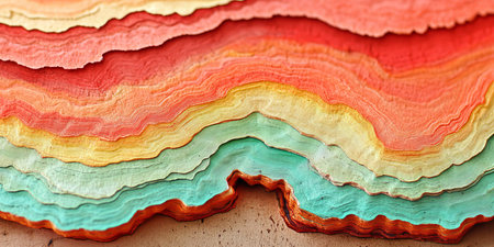 Abstract Pattern, Formation of Turquoise and Scarlet Contours With Glowing Light, Smooth Transitionsの素材