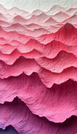 Pastel Coral Wave Texture Pattern Elegant, Minimalist 3D Background With Monochromatic Tones.の素材