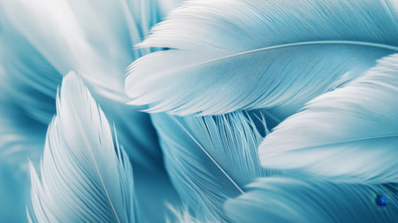 Soft Blue Feathers, Texture Closeup, Abstract Background, Calming, Delicate, Stock Photoの素材
