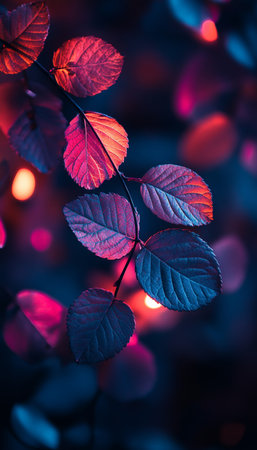 Vibrant nature elements  defocused leaves and flowers symbolizing wellness in healthcare backgroundの素材