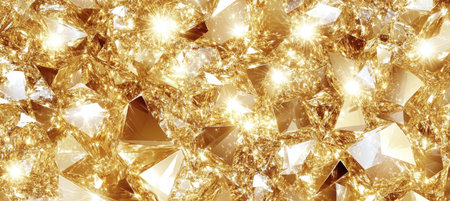 Dynamic Luminous Gold Composition Seamless Geometric Pattern of Bright Yellow Foil with Sharp Edgesの素材