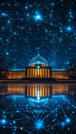 Australian Parliament House With Network Connections Architecture, Technology, And The Future.の素材