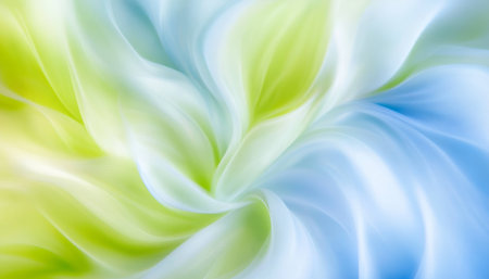 Dreamy Bokeh Effect A Vibrant Cobalt Blue and Green Abstract Background with Soft Wavesの素材