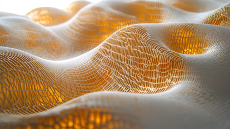 Delicate Golden Waves A Macro Study of Intricate Lines , Flowing Curves, and Soft, Organic Designの素材