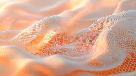 Soft, Flowing Pattern of Interconnected Hexagons Delicate White Lines Form A Gentle Wave.の素材