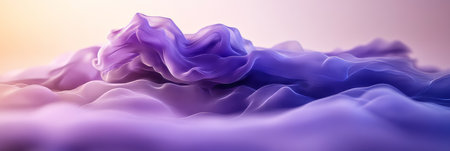 Abstract Flowing Lavender and Purple Waves, Gradient Background for Cosmetics, Fashionの素材