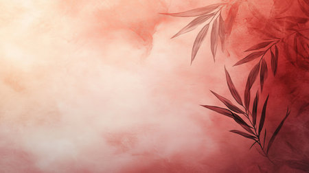 Elegant Pastel Pink Background, Hand Drawn Tropical Leaves, Light Airy Design, Copy Space Mockupの素材