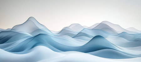 Abstract, smooth, flowing blue shape background, blue wave, futuristic background, 3D rendered.の素材