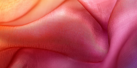 Abstract Red and Orange Gradient,Flowing Drapery Background,Elegant Curves Fabric Textureの素材