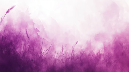 Dreamy Lavender Watercolor An ethereal wheat field bathed in warm light and subtle shadows.の素材
