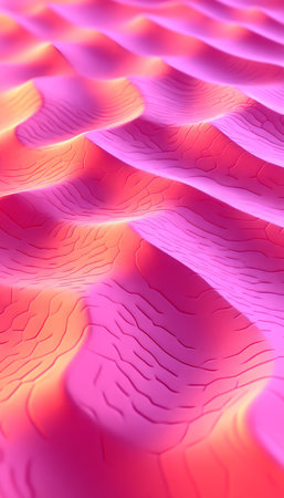Abstract 3D Render, Pastel Coral and Pink Gradient Wave Pattern, Minimalist Background, Textureの素材