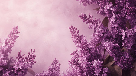Delicate Lilac Flowers on Pastel Background Floral Minimalist Watercolor Delicate Bloomの素材