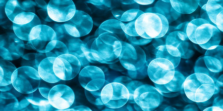 Brilliant Azure Bokeh A Backdrop of Vibrant, Dreamy Light for Festive and Abstract Designsの素材