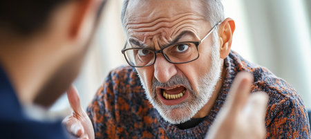 Aggressive Senior Boss Yelling At Employee, Workplace Conflict, Stressful Business Situationの素材