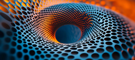 Abstract Swirling Pattern. Vibrant Teal And Orange Background. Abstract Smooth Wavy Shapeの素材