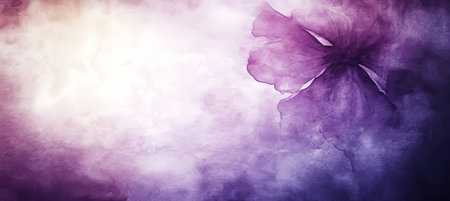 Dreamy Mauve, Lavender and Cream Watercolor Background With Delicate, Abstract Flower Designの素材