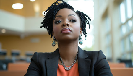 Confident Businesswoman Portrait Of Determination And Success In The Modern Workplace.の素材