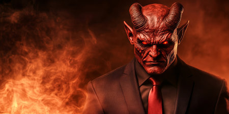 Corporate Devil In Flames An Intense Portrait Of Power, Morality, And The Dark Side Of Businessの素材