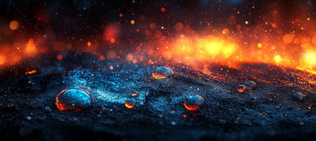 Red and Turquoise Abstract Pattern with Glowing Bokeh, Vibrant Colors, and Smooth Transitionsの素材