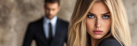 Unease And Tension Young Professional Woman s Discomfort As Male Colleague Stands Too Closeの素材