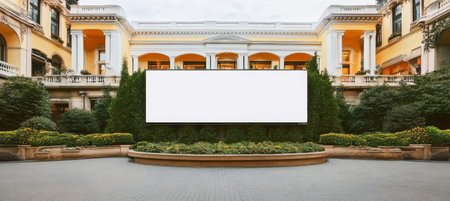 Elegant Building With Blank Billboard, Ad Space Template For Advertisement, Marketing, Advertisementの素材