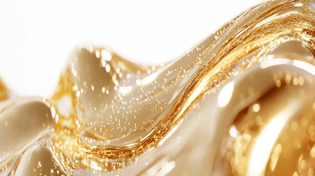Abstract Organic Textures Shimmering Digital Gold, Liquid Layers, Transparent Luminescenceの素材