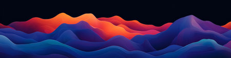 Vibrant 3D Abstract Waves Background with Layered Translucency in a Dynamic Composition.の素材