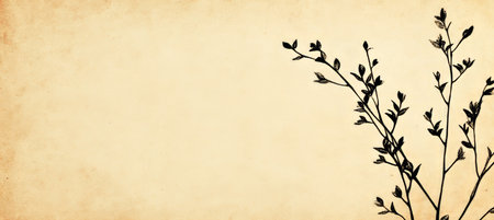 Vintage Sepia Background With Delicate Floral Motifs, Elegant And Subtle Design Element.の素材