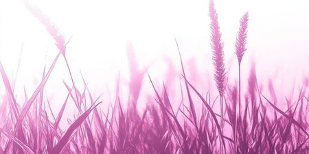 Serene Pink Meadow A Watercolor Background with Delicate Grasses Texture Light Atmosphere Designの素材