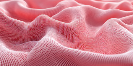 Seamless Pastel Coral, 3D Low Profile Style, Delicate, Gentle, Light, Wave Pattern Backgroundの素材