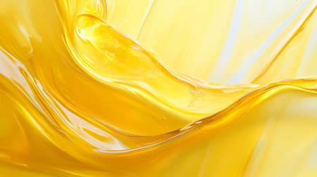 Abstract Yellow Waves Background, Streamlines, Dynamic Flow, Art Deco, Trendy Design Element.の素材