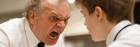 Angry Boss Shouting at Employee, Office Conflict, Workplace Bullying, Stressful Job, Power Dynamicsの素材