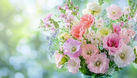 Pastel Floral Bouquet, Dreamy Arrangement Perfect for Spring, Weddings, or Romantic Celebrationsの素材