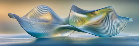 Abstract Fluid Form, Vibrant Colors, Smooth Gradient Fades, High Contrast. Dynamic Viewing Angle.の素材