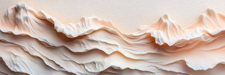 Abstract 3D Seamless Pastel Coral Gradient, Wave Texture Pattern With Peach Monochromatic Colorの素材