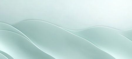 Minimalist Pale Green 3D Wave Texture Background, Elegant Monochromatic Design, Abstract Patternの素材
