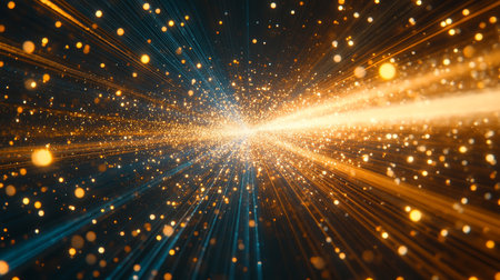 Golden Data Stream, Technology Background, Abstract Representation of Fast Internet Connectionの素材