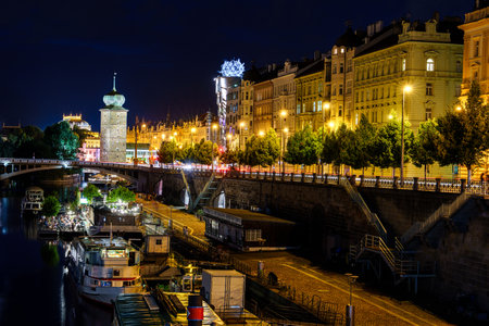 Panoramic view of the historical center of Prague, Czech Republicの写真素材