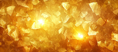 Abstract Background, Golden Crystal Texture, Bright Shining Surface, Luxurious And Geometric Design.の素材