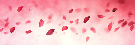 Soft Red Gradient Delicate Watercolor Backdrop Floral Design Beautiful Elegant Scattering Of Petalsの素材