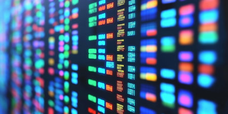 Abstract Computer Code Display Multicolored Script in a Modern Technological Visualizationの素材