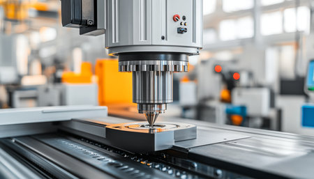 CNC Milling Machine in Action Precision Metalworking and Modern Manufacturing Technologyの素材
