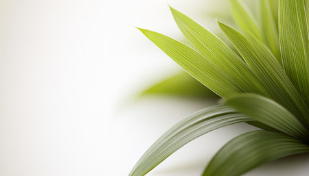 Close-up of Vibrant Green Hosta Leaves, Isolated on a Clean White Background for Designの素材